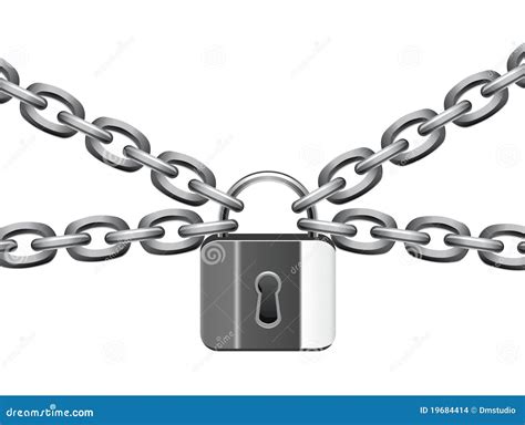 Metal Chain And Padlock Stock Vector Illustration Of Lifestyle