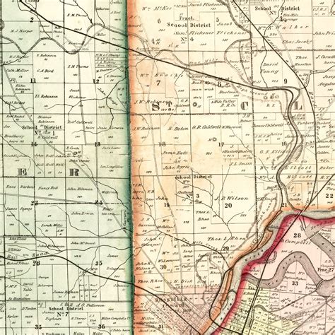 Vintage Map of Butler County, Ohio 1855 by Ted's Vintage Art