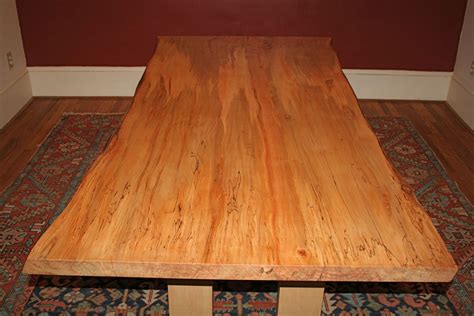 Hand Made Ambrosia Maple Dining Table Live Edge By Fredric Blum Design