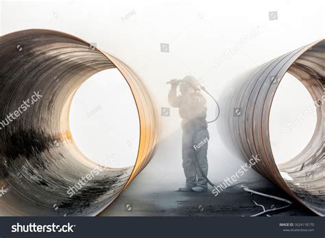 Sandblaster Sandblasting Pipe Materials Sandblasting System Stock Photo