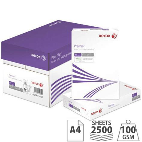 Xerox Premier A4 Copier Paper, 100gsm, White – Box of 2500 Sheets ...