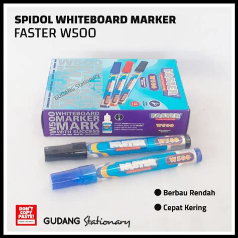 Jual Spidol Whiteboard Marker FASTER W500 Isi 12 Pcs Shopee Indonesia