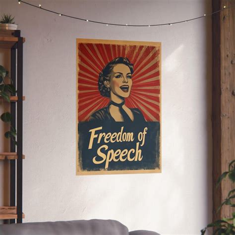 freedom  speech poster retro fdr art statement wall decor etsy
