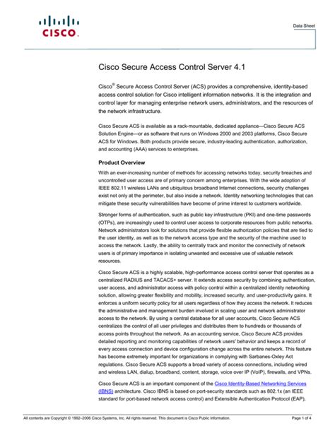 Cisco Secure Access Control Server 4 1