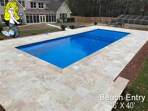 Beach Entry Fiberglass Swimming Pools - Glass Designs