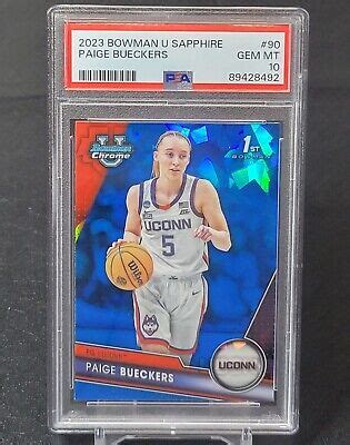 2023 Bowman University Chrome 1st Sapphire Paige Bueckers Rookie PSA 10