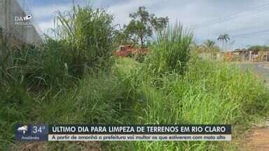 Jornal da EPTV 1ª Edição São Carlos Araraquara Prazo para limpeza