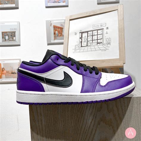 [553558 500] M Nike Air Jordan 1 Low Court Purple White Trạm Tabo