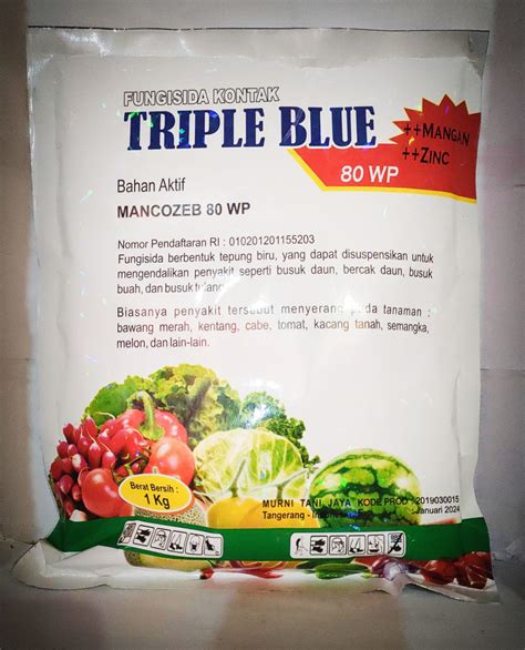 FUNGISIDA TRIPLE BLU MANCOZEB 80 WP Untuk Mengendalikan Penyakit Spt