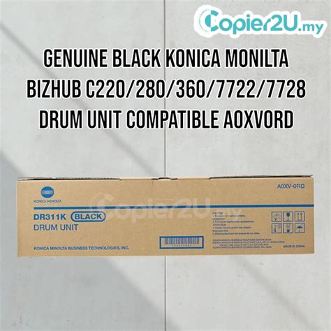 Genuine Black Konica Minolta Bizhub C220 280 360 7722 7728 Drum Unit