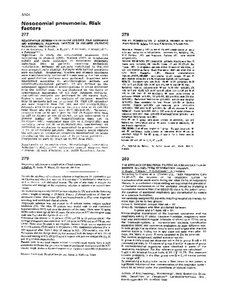 (PDF) Nosocomial pneumonia. Risk factors | P. Navarrete - Academia.edu