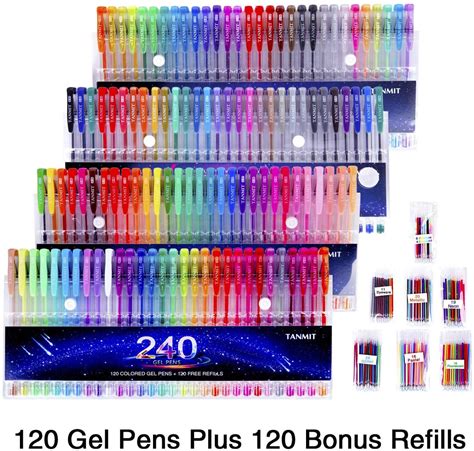 New Best Price Tanmit 240 Gel Pens Set 120 Colored Gel Pen Plus 120