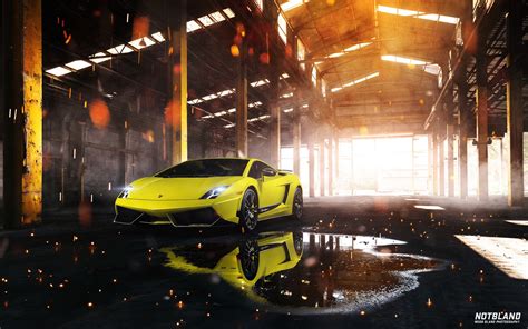 Car Lamborghini Gallardo Superleggera Yellow Front Warehouse wallpaper | 1920x1200 | #16407