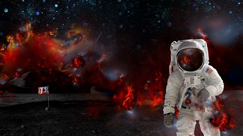 Burning Astronaut Wallpaper