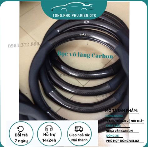 Bọc vô lăng CACBON xe Toyota Vios Innova Fortuner Camry Altis Yaris