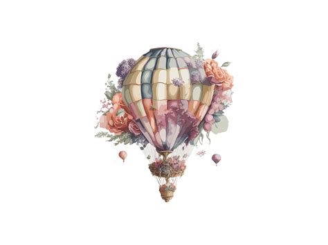 Hot Air Balloon Watercolor Svg Clip Art Graphic By Phoenixvectorarts