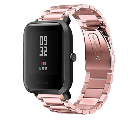 Xiaomi Amazfit Bip stalen band rosé pink Smartwatchbanden nl