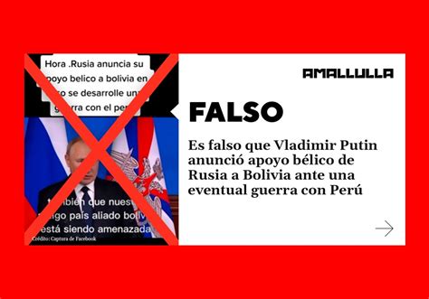 Es Falso Que Vladimir Putin Anunció Apoyo Bélico De Rusia A Bolivia Ante Una Eventual Guerra Con