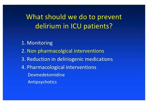 Delirium In Icu Characteristic Diagnosis And Prevention