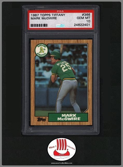 Mark Mcgwire Rookie Card Topps Tiffany Baseball 1987 366 Mint Psa 1 Wave1collectibles