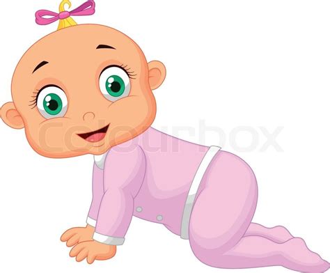 Vector Illustration Of Crawling Baby Stock Vector Colourbox