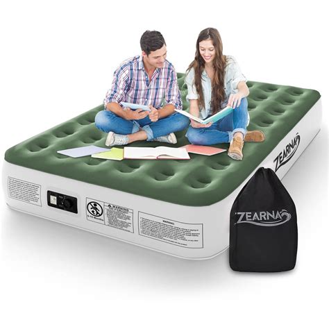 Zearna Queen Size Air Mattress Inflatable Airbed With Built In Pump