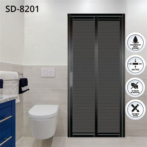 Aluminium Slide Swing Toilet Door Full Louver Design Type