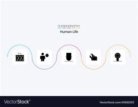 Human Glyph 5 Icon Pack Including Sex Royalty Free Vector