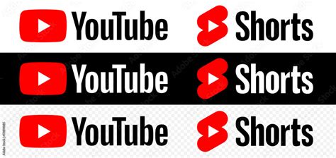 Set Of Icon Logo Youtube And Youtube Shorts Vector Editorial