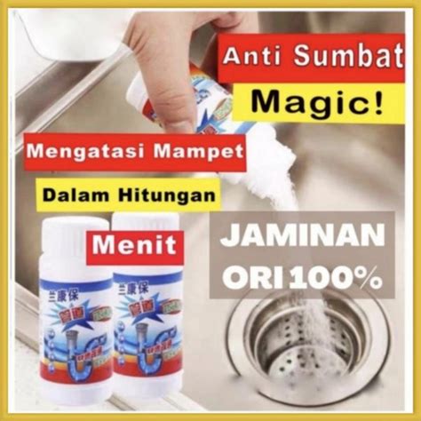 Jual Bubuk Anti Sumbat Mampet Serbuk Pembersih Saluran Air WC Kloset