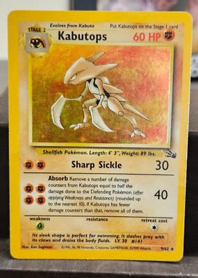 Kabutops Fossil Unlimited Holo Rare Pokemon Card Lp Ebay