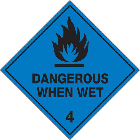 Hazchem Labels Dangerous When Wet 4 Hazchem Signs Uss