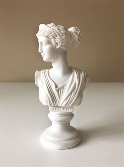 Artemis Bust Sculpture Small Marble Diana Goddess Sculpture Etsy