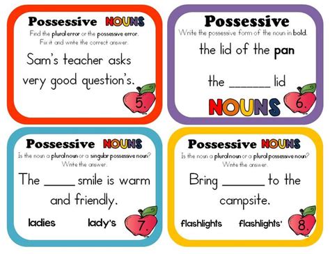 Possessive Nouns Task Cards Possessive Nouns Noun Task Cards Context Clues Task Cards