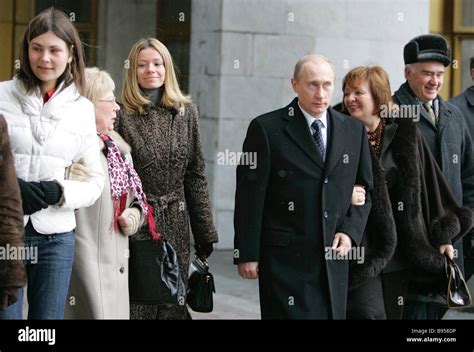 December 2 2007 President Vladimir Putin His Wife Lyudmila Right And