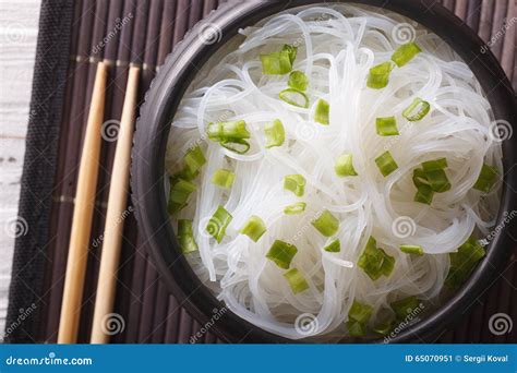 Chinese Cellophane Noodles Close Up In A Bowl Horizontal Top Vi Stock