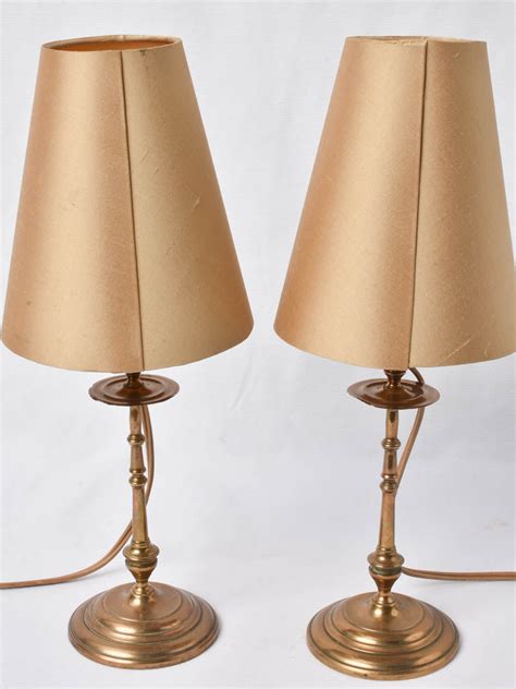 Exquisite Pair Of Small Table Lamps W Silk Shades 11½ Chez Pluie