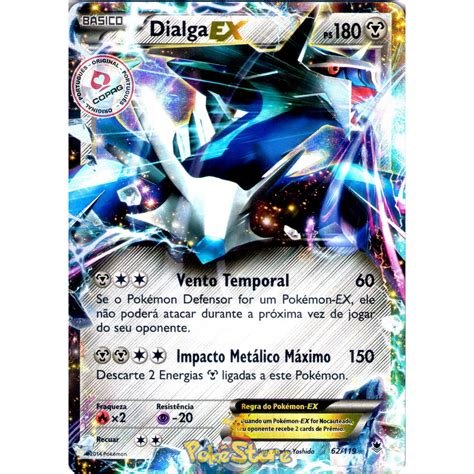 Carta Pokemon Dialga EX Português Card Original Copag Shopee Brasil