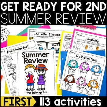 Summer Packet First Grade First Grade Summer Review Second Grade