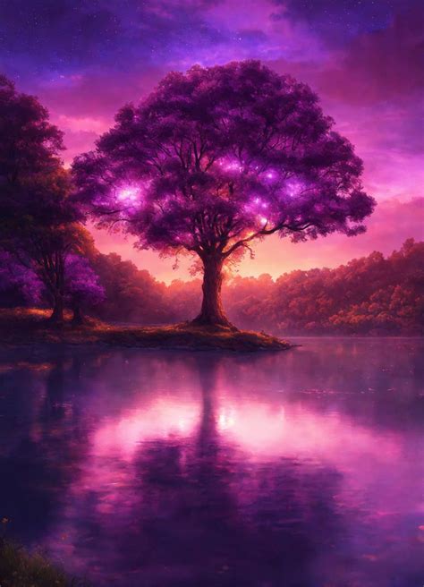 The purple tree [ ART TRADE ] by AMIN3BADI on DeviantArt