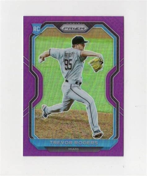 2021 Prizm Baseball Trevor Rogers RC 73 Purple Prizm Miami Marlins EBay