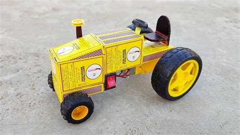 How To Make Tractor From Matchbox At Home Diy Electric Tractor Mini