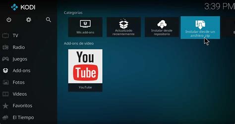 Cómo instalar addons en Kodi