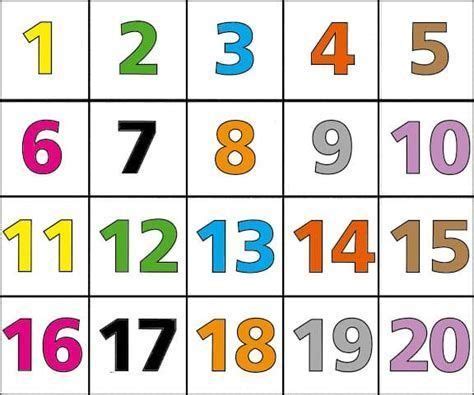 Recortables Loteria De Numeros Para Niños Del 1 Al 20 Preschool Charts