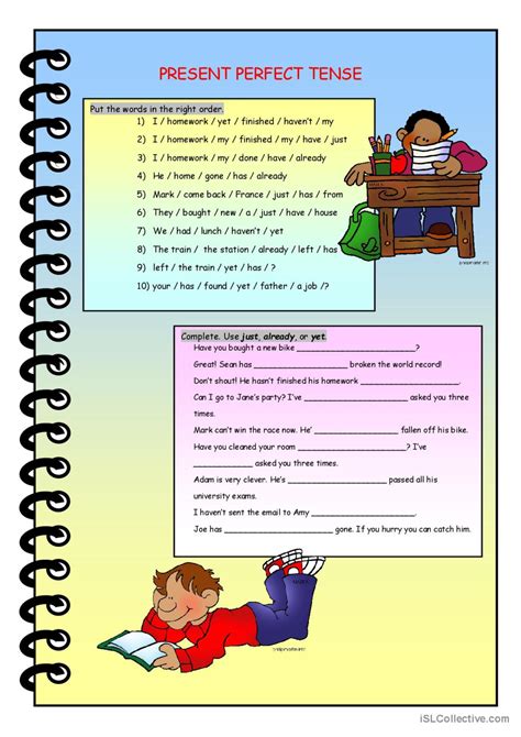 Present Perfect Tense General Gramma English Esl Worksheets Pdf Doc