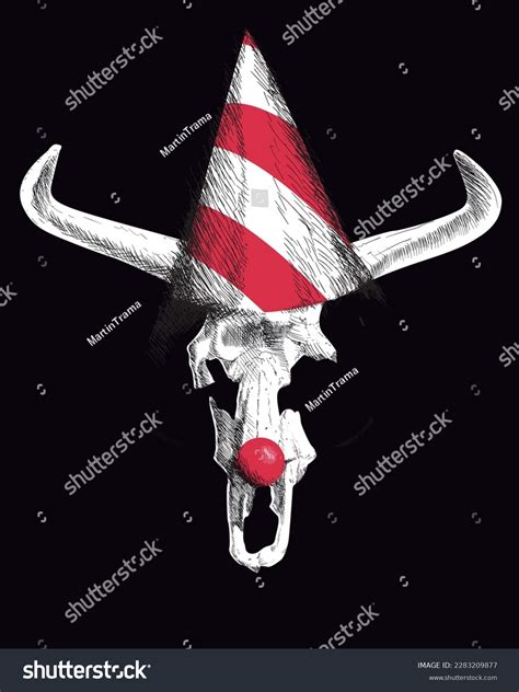 Vector Illustration Of A Horned Skeleton With A Royalty Free Stock