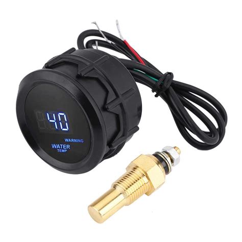 Medidor De Temperatura Del Agua Pulgadas Mm Coche Azul Led Digital