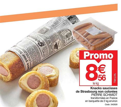 Promo Knacks Saucisses De Strasbourg Non Colorées Pierre Schmidt chez