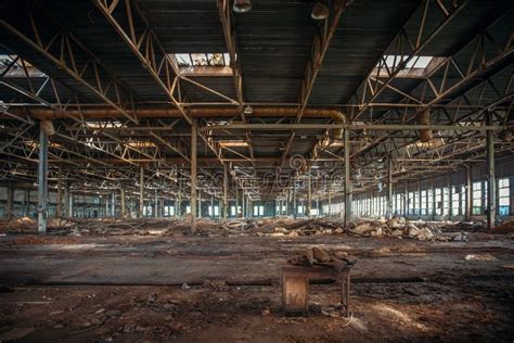 Abandoned and Haunted Industrial Creepy Warehouse Inside, Old Ruined Grunge Factory Building ...