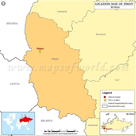 Where Is Pskov Location Of Pskov In Russia Map